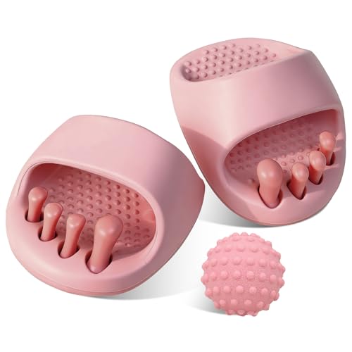 shiraya ダイエットスリッパ【健康サンダル・足ツボ スリッパ・足痩せ】足のむくみ解消グッズ 体幹トレーニング 5本指シューズ むくみとり O脚姿勢改善 美脚 ヒップアップ 室内 足つぼ 足指 広げる（ピンク）